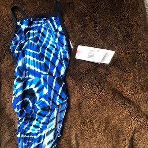 Speedo Endurance blue and white swimsuit size 26